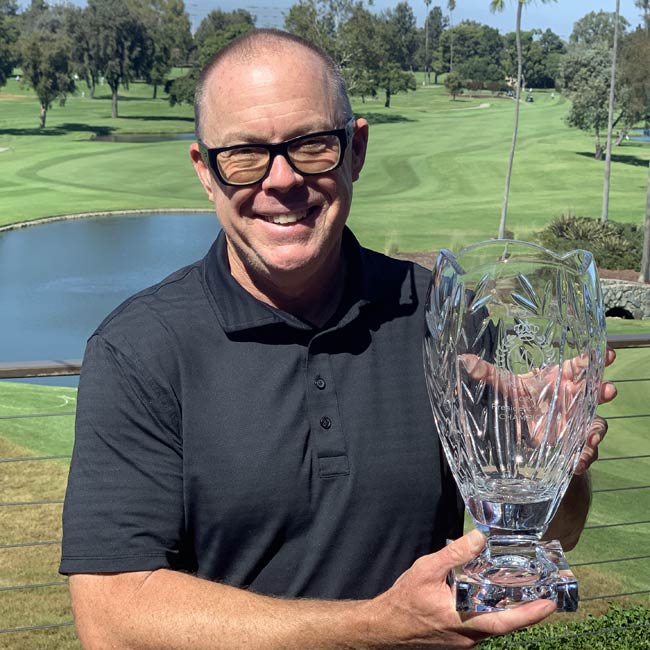 Eric Webb 2024 Mesa Verde Presidents Cup Champion Holding Winner Trophy